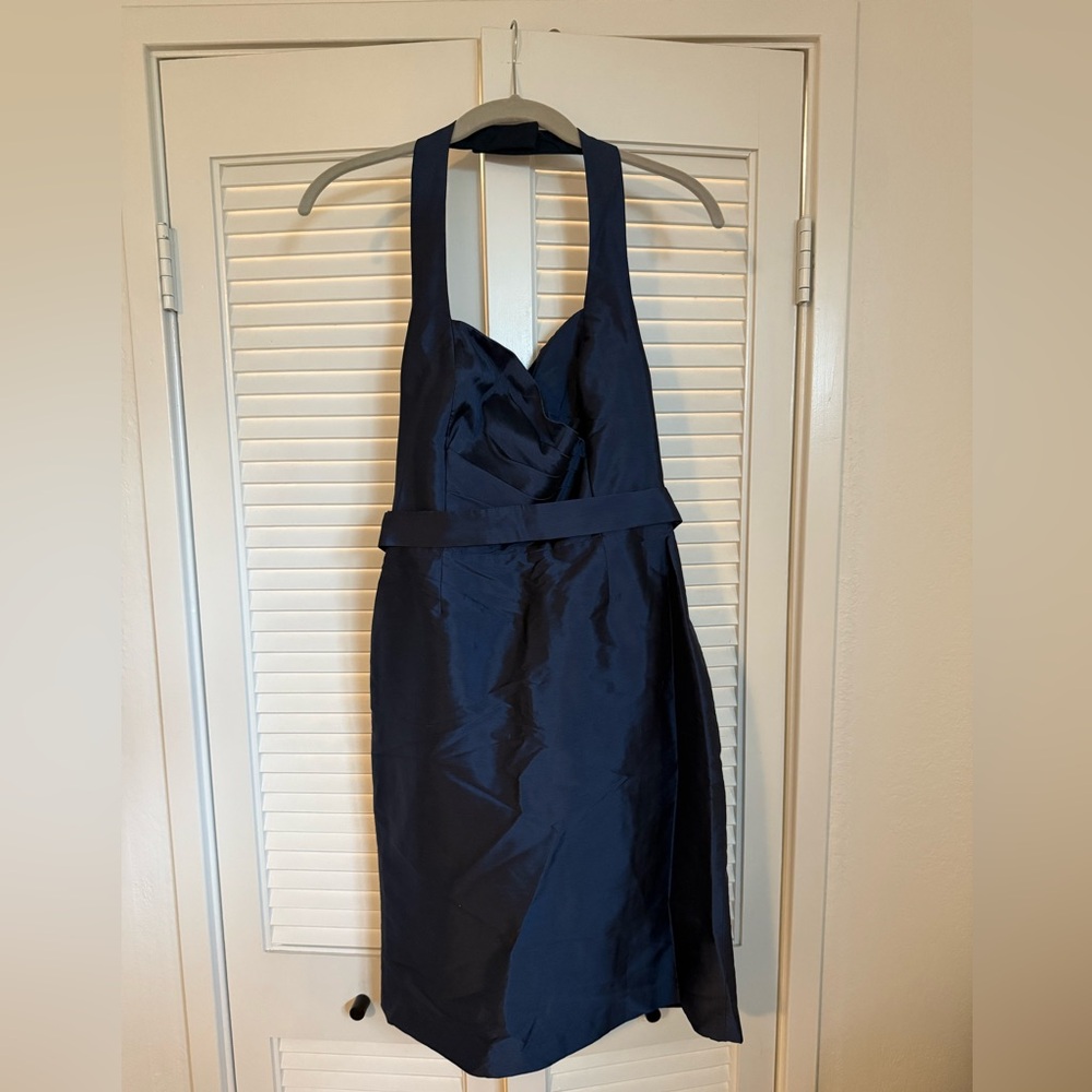 ALFRED SUNG Strapless Navy Dress